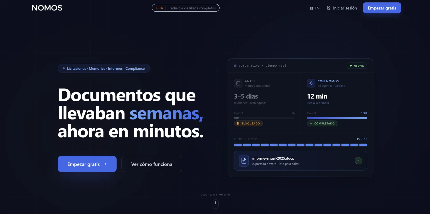 El antes y el después: de 3–5 días a 12 minutos por documento.